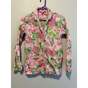 Lilly Pulitzer Women's Pick of the Bunch Pajama TOP Floral Button-Down Small